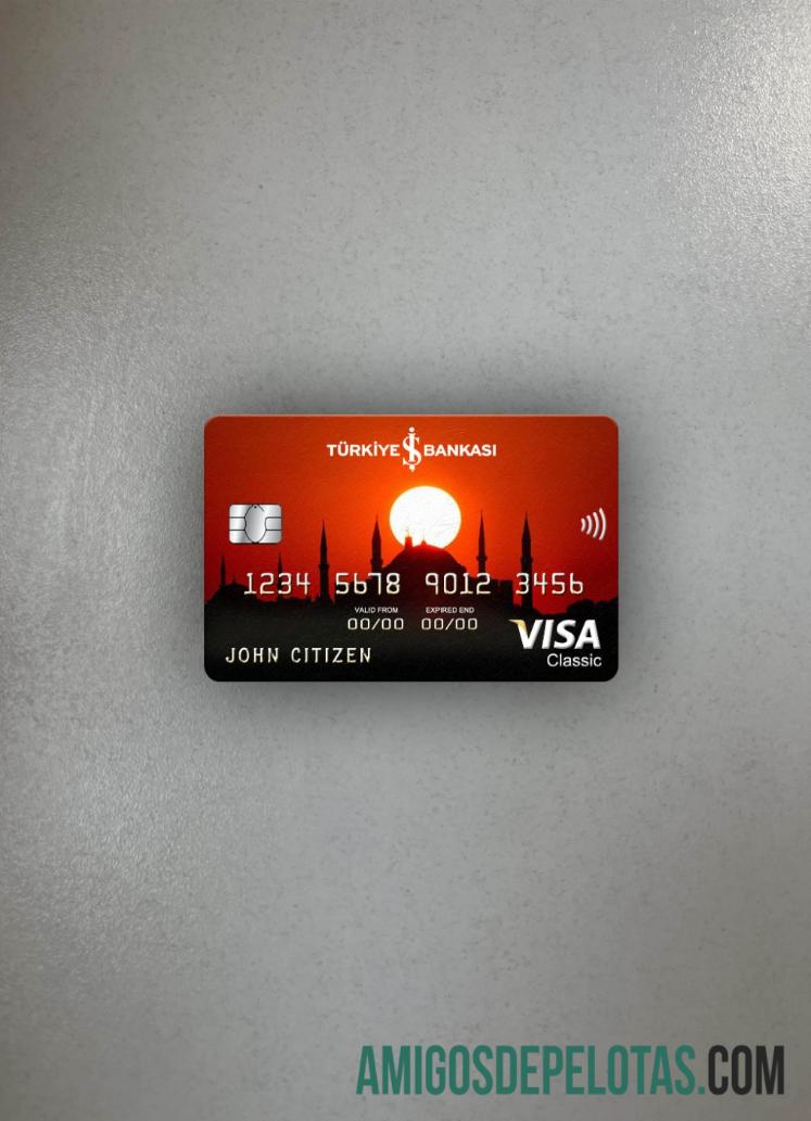 Turquia Bankasi Bank Visa Classic Cartão Photolook Frente amostra